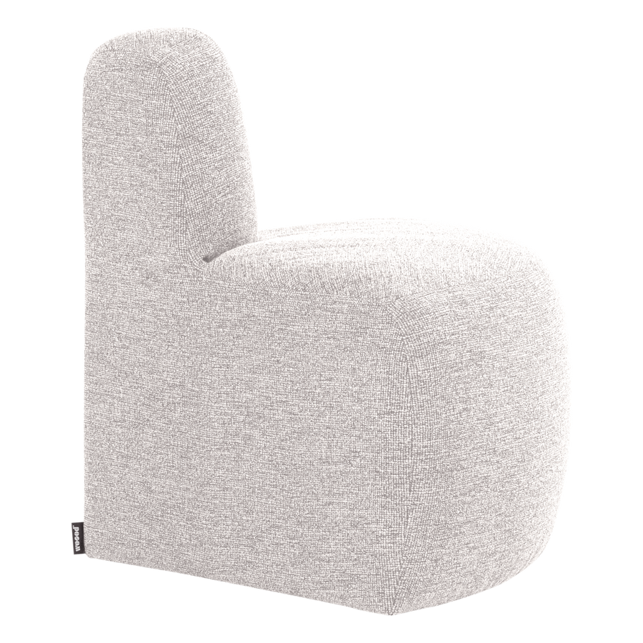 Mojo base eetbank hoek rond rugleuning boucle ecru
