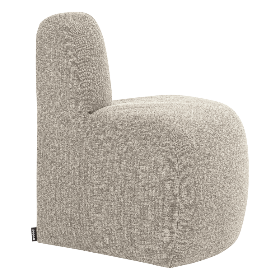 Mojo base eetbank hoek rond rugleuning boucle beige