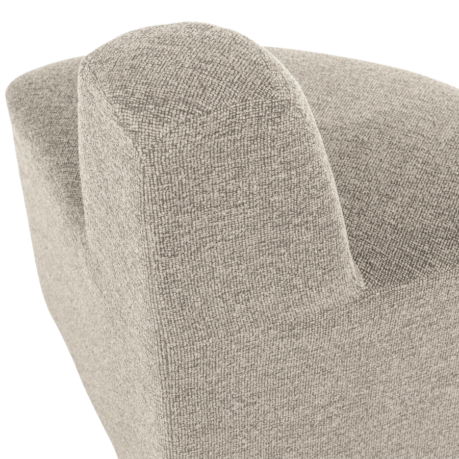 Mojo base eetbank hoek rond rugleuning boucle beige