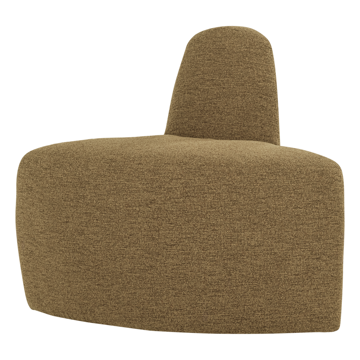 Mojo base eetbank hoek rond rugleuning boucle geel/bruin