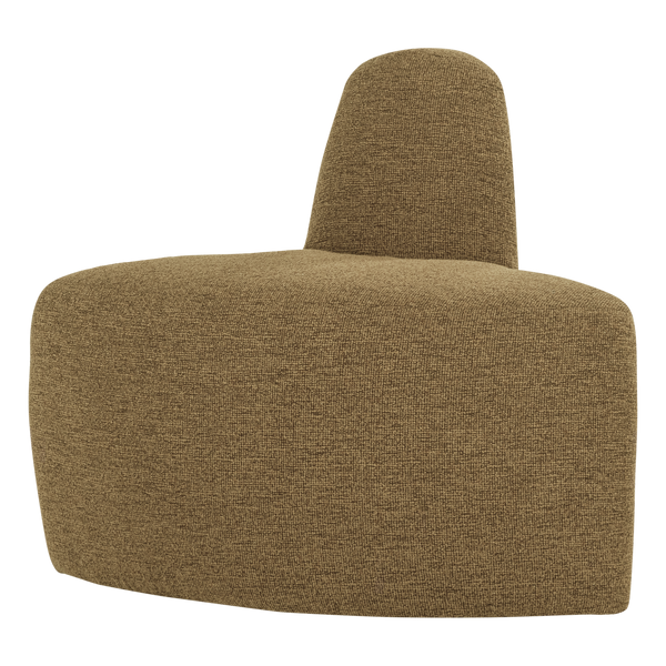 Mojo base eetbank hoek rond rugleuning boucle geel/bruin