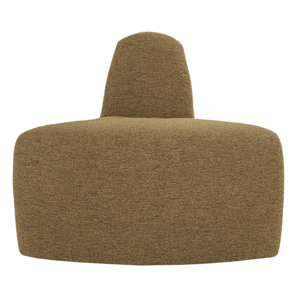 Mojo base eetbank hoek rond rugleuning boucle geel/bruin