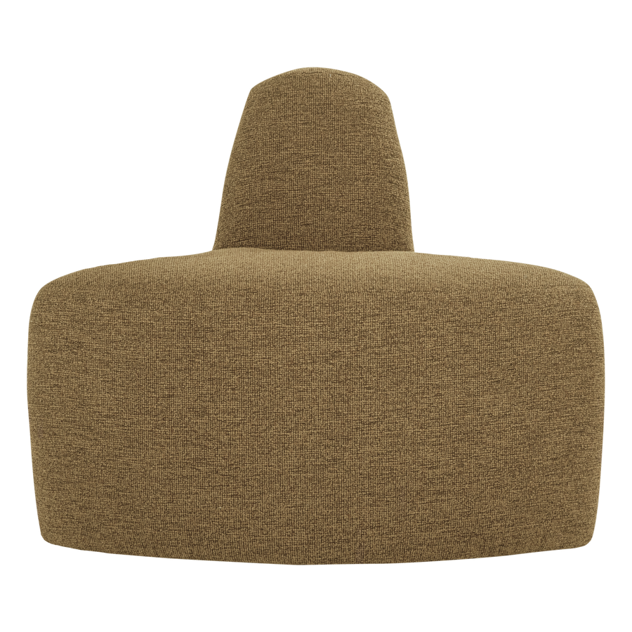 Mojo base eetbank hoek rond rugleuning boucle geel/bruin