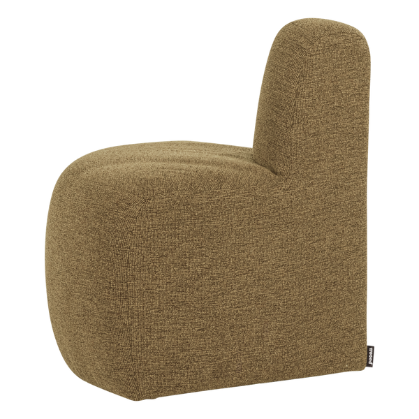 Mojo base eetbank hoek rond rugleuning boucle geel/bruin