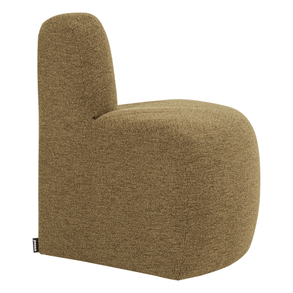 Mojo base eetbank hoek rond rugleuning boucle geel/bruin