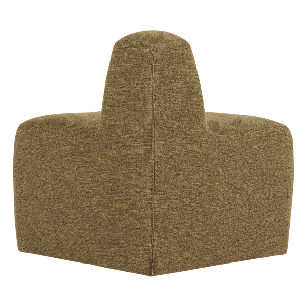 Mojo base eetbank hoek rond rugleuning boucle geel/bruin