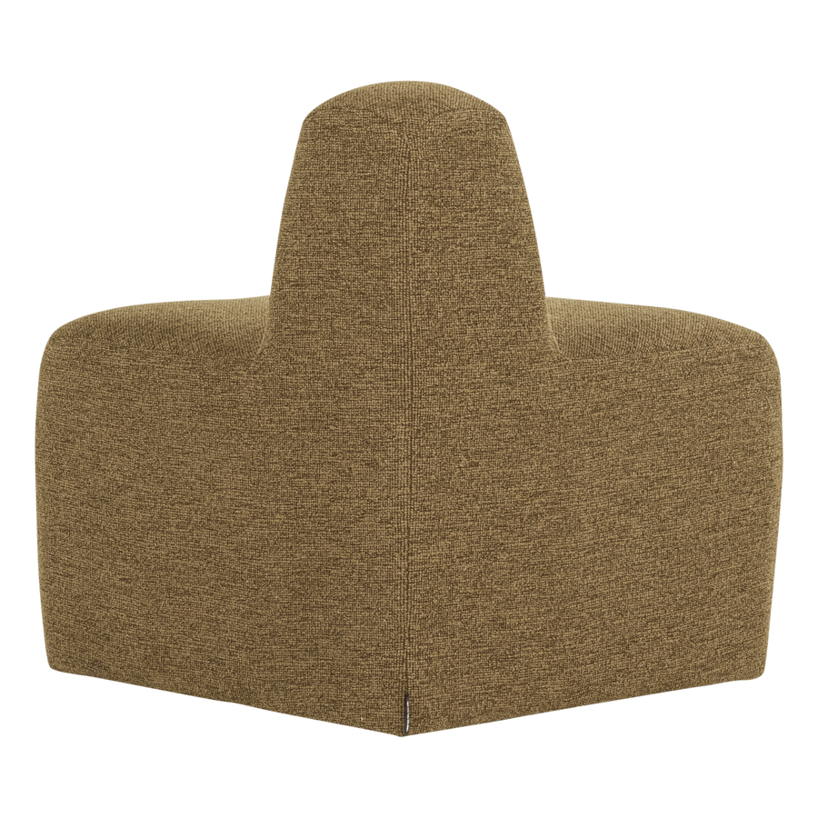 Mojo base eetbank hoek rond rugleuning boucle geel/bruin