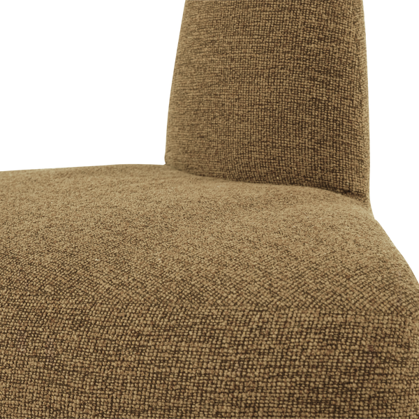 Mojo base eetbank hoek rond rugleuning boucle geel/bruin