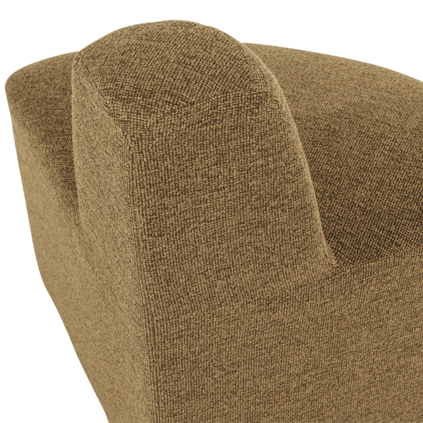 Mojo base eetbank hoek rond rugleuning boucle geel/bruin