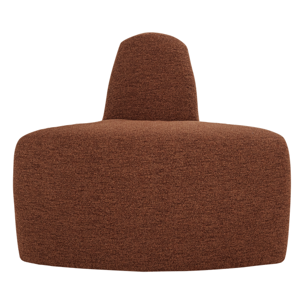 Mojo base eetbank hoek rond rugleuning boucle roestbruin