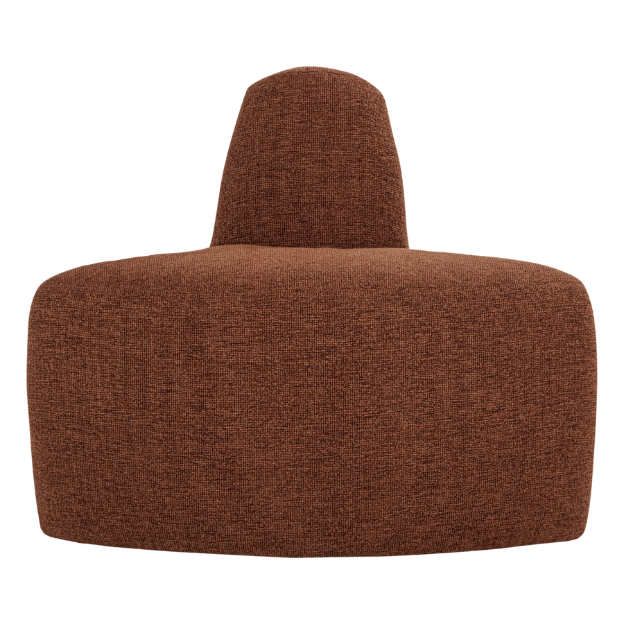 Mojo base eetbank hoek rond rugleuning boucle roestbruin