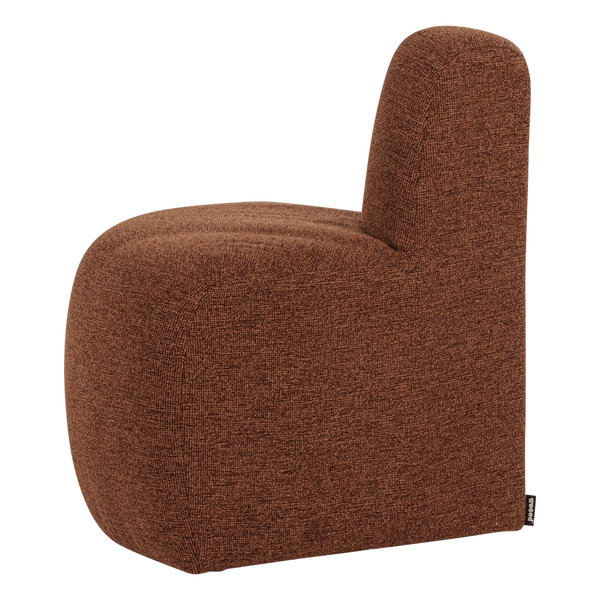 Mojo base eetbank hoek rond rugleuning boucle roestbruin