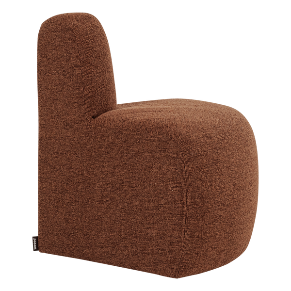 Mojo base eetbank hoek rond rugleuning boucle roestbruin