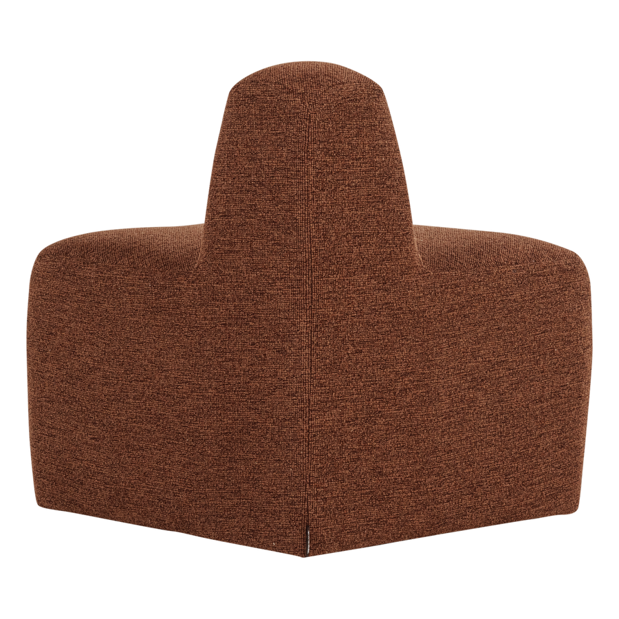 Mojo base eetbank hoek rond rugleuning boucle roestbruin