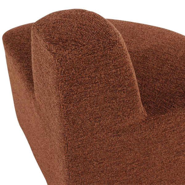 Mojo base eetbank hoek rond rugleuning boucle roestbruin