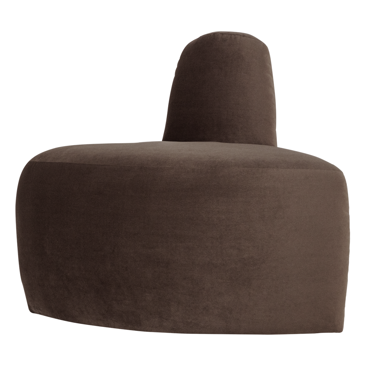 Mojo base eetbank hoek rond rugleuning velvet bruin