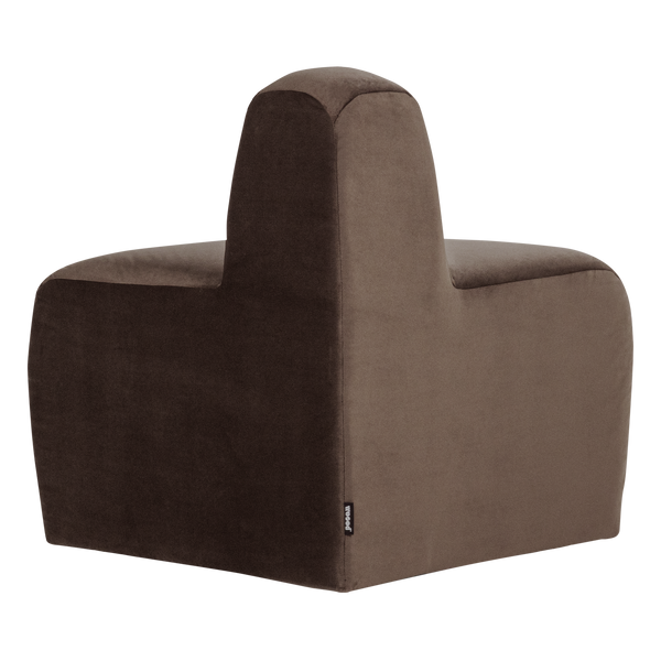 Mojo base eetbank hoek rond rugleuning velvet bruin
