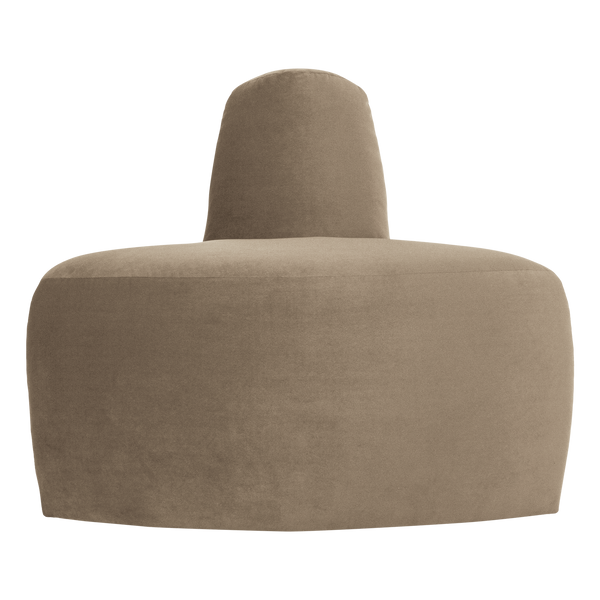Mojo base eetbank hoek rond rugleuning velvet khaki