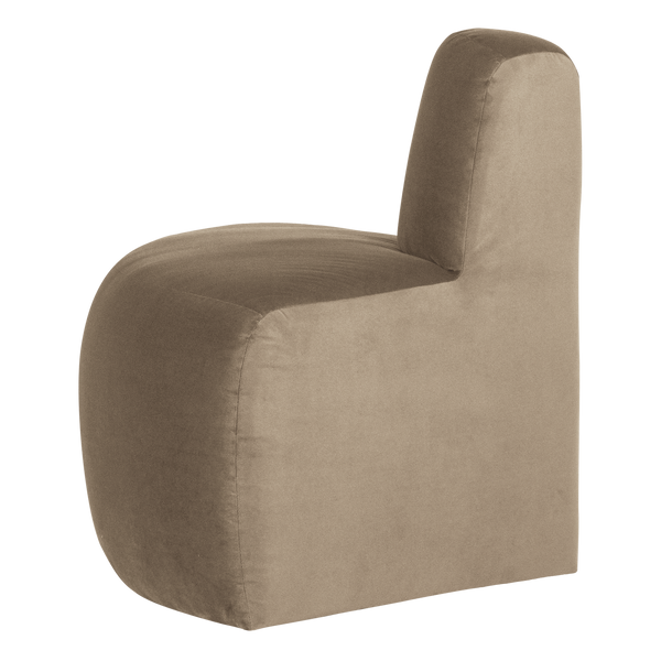 Mojo base eetbank hoek rond rugleuning velvet khaki
