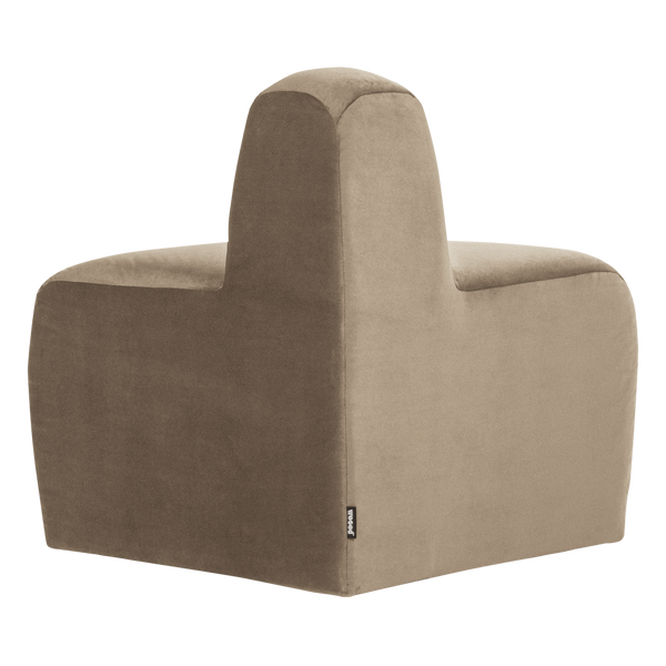 Mojo base eetbank hoek rond rugleuning velvet khaki