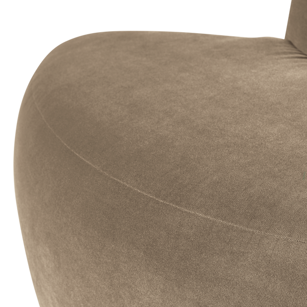 Mojo base eetbank hoek rond rugleuning velvet khaki