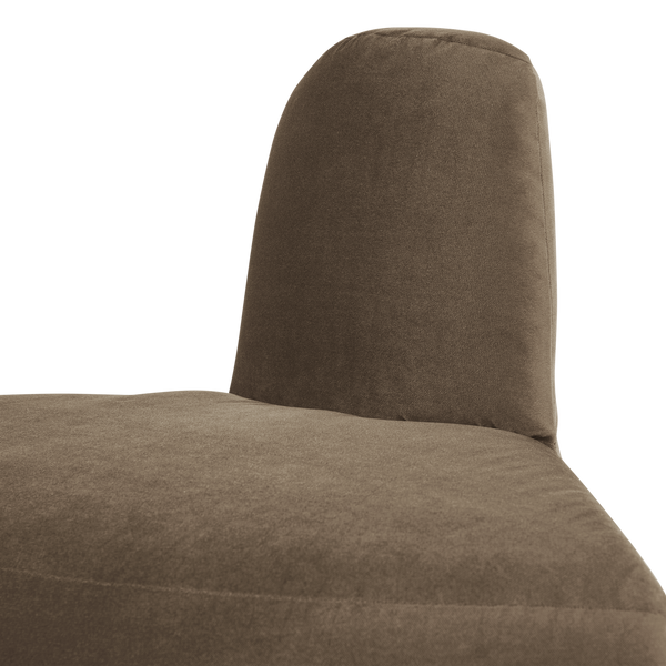 Mojo base eetbank hoek rond rugleuning velvet taupe