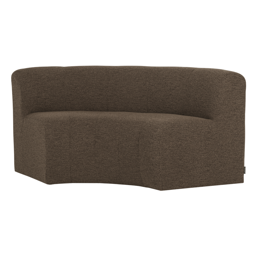 Mojo base eetbank halfronde hoek rugleuning boucle bruin