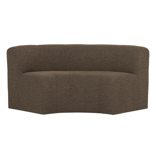 Mojo base eetbank halfronde hoek rugleuning boucle bruin