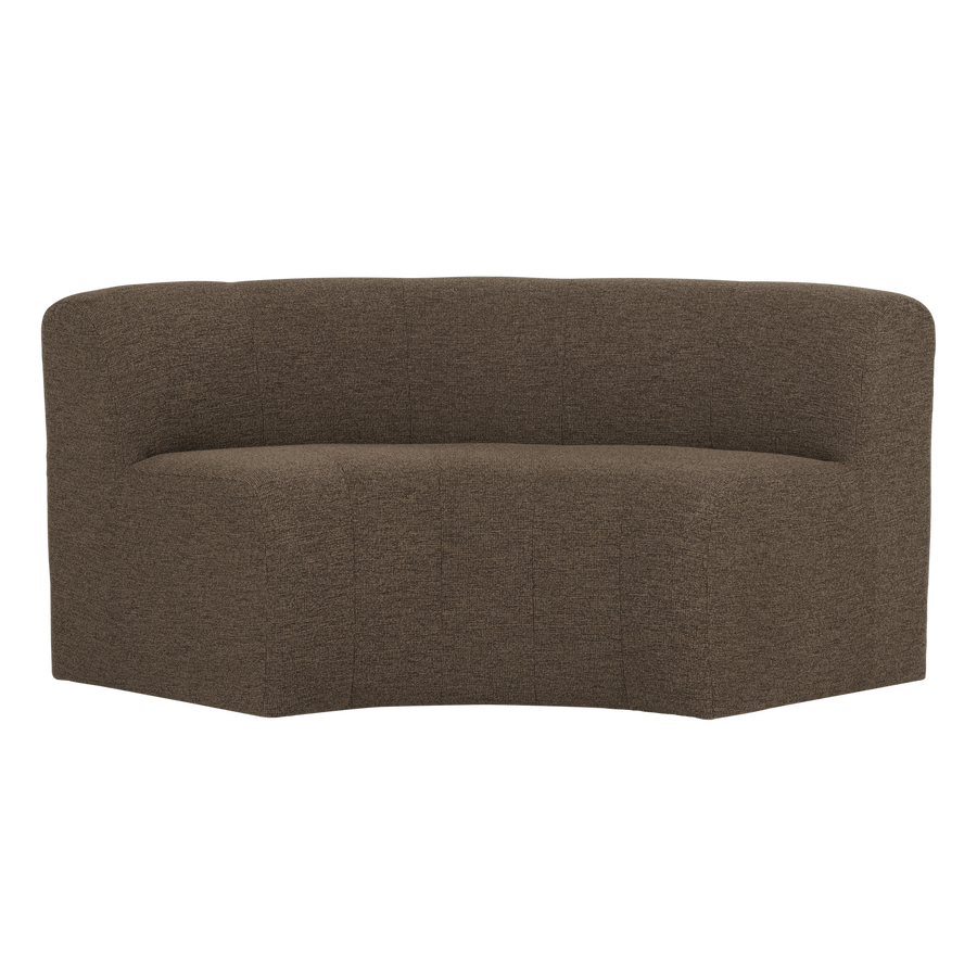 Mojo base eetbank halfronde hoek rugleuning boucle bruin