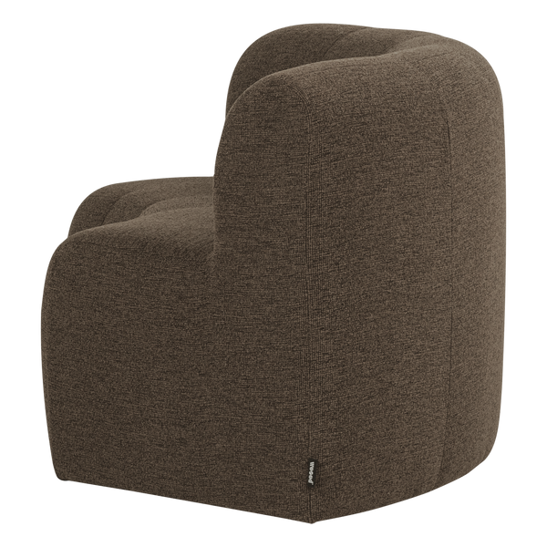 Mojo base eetbank halfronde hoek rugleuning boucle bruin
