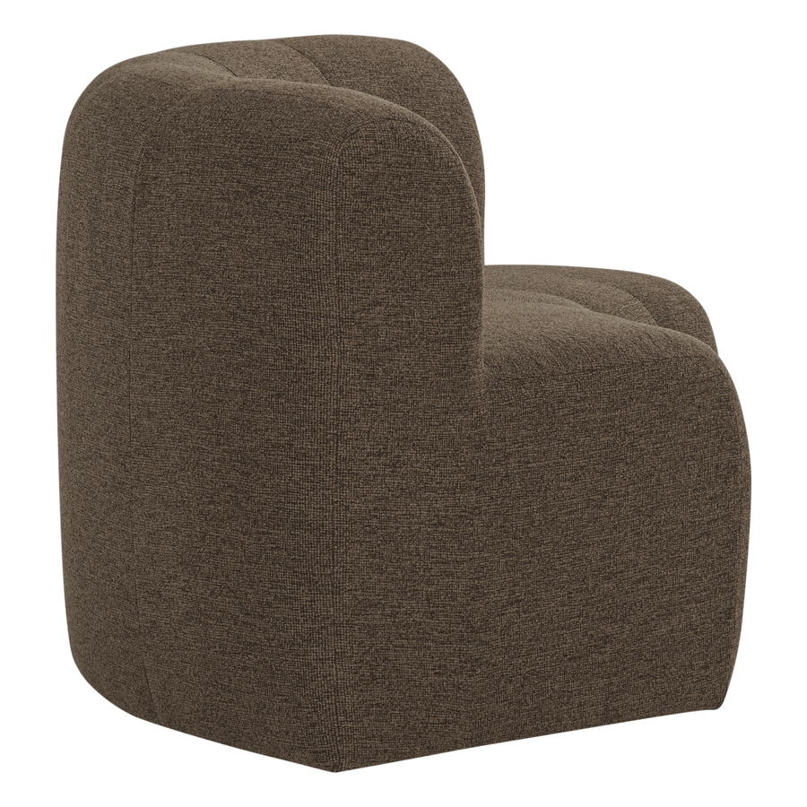 Mojo base eetbank halfronde hoek rugleuning boucle bruin