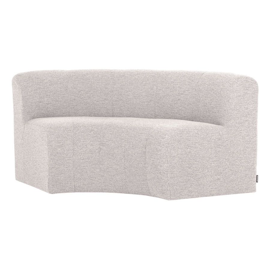 Mojo base eetbank halfronde hoek rugleuning boucle ecru