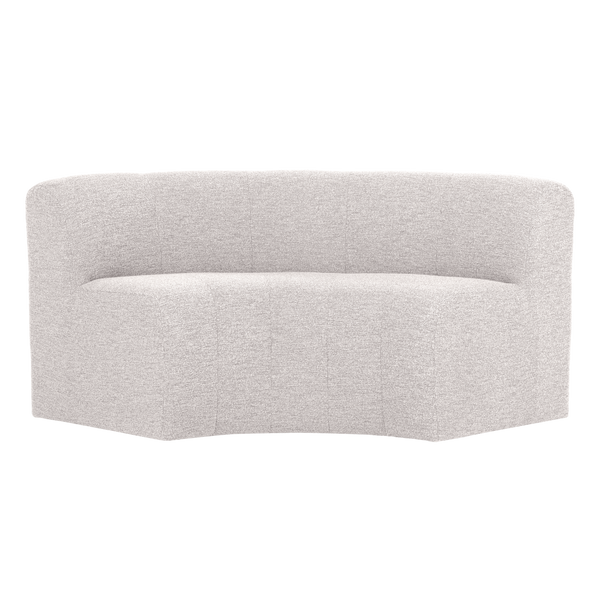 Mojo base eetbank halfronde hoek rugleuning boucle ecru