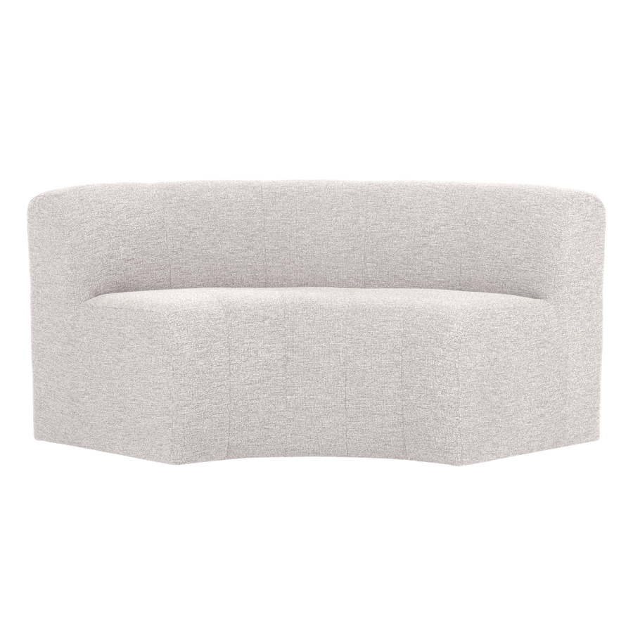 Mojo base eetbank halfronde hoek rugleuning boucle ecru