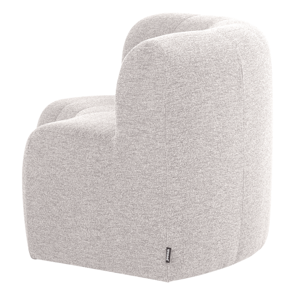 Mojo base eetbank halfronde hoek rugleuning boucle ecru