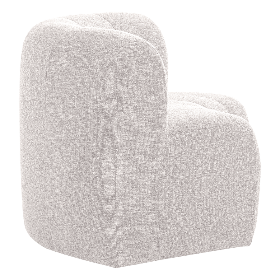 Mojo base eetbank halfronde hoek rugleuning boucle ecru