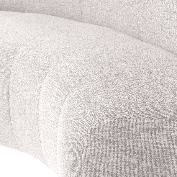 Mojo base eetbank halfronde hoek rugleuning boucle ecru