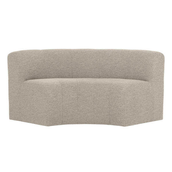 Mojo base eetbank halfronde hoek rugleuning boucle beige