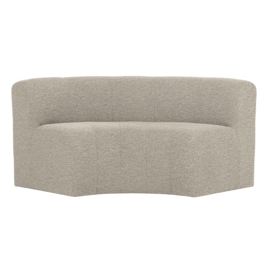Mojo base eetbank halfronde hoek rugleuning boucle beige