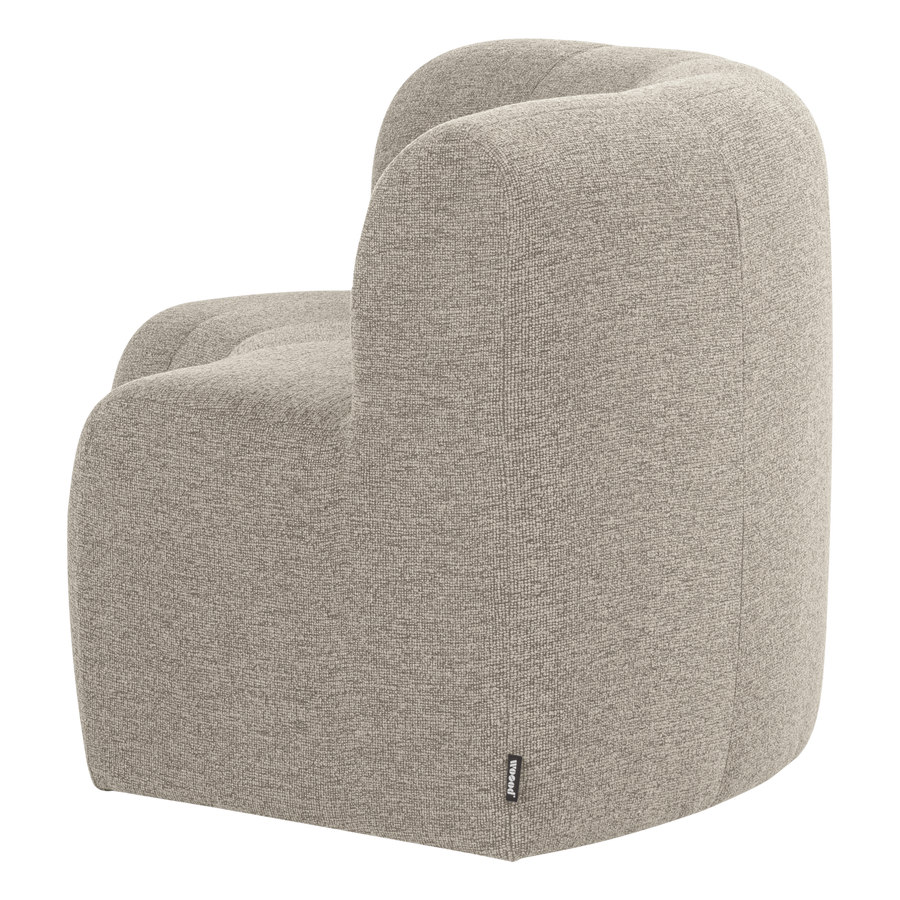Mojo base eetbank halfronde hoek rugleuning boucle beige