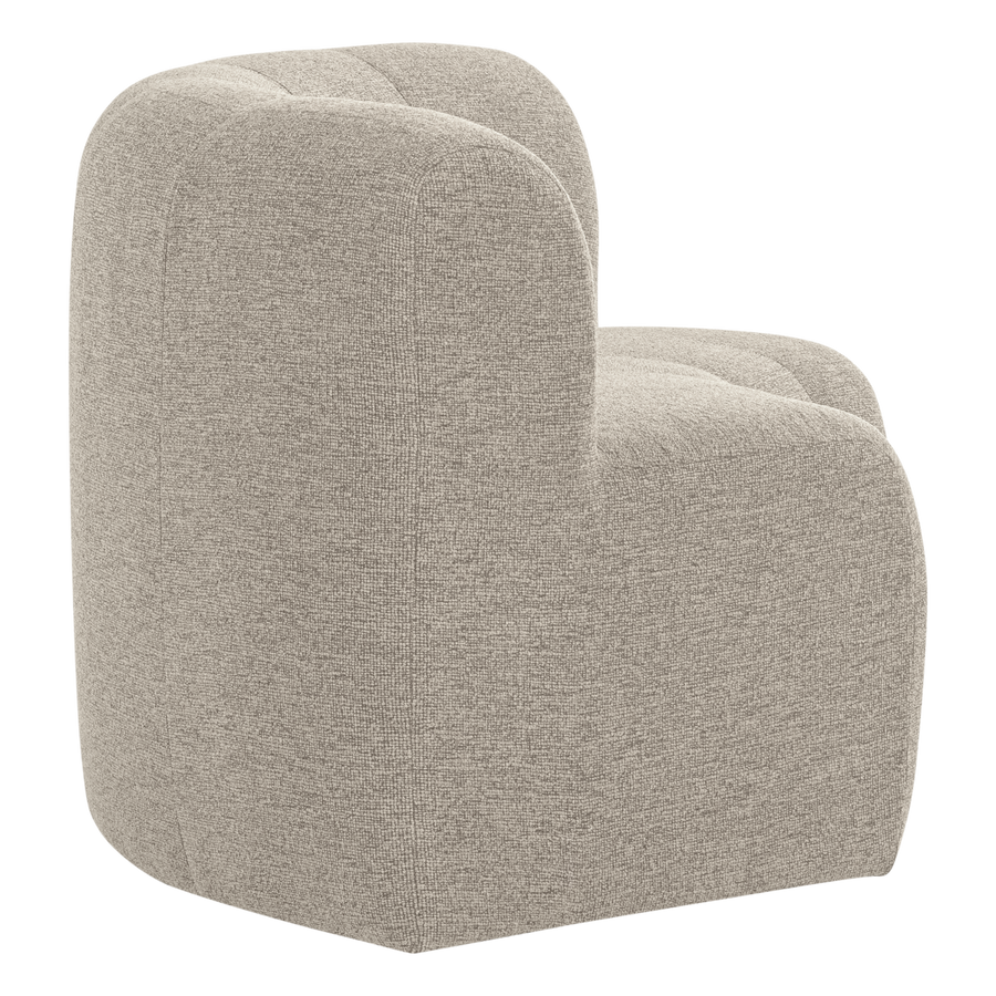 Mojo base eetbank halfronde hoek rugleuning boucle beige