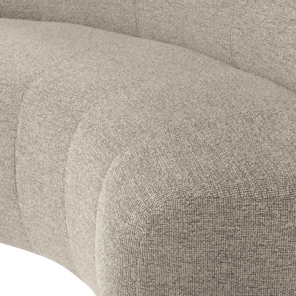 Mojo base eetbank halfronde hoek rugleuning boucle beige