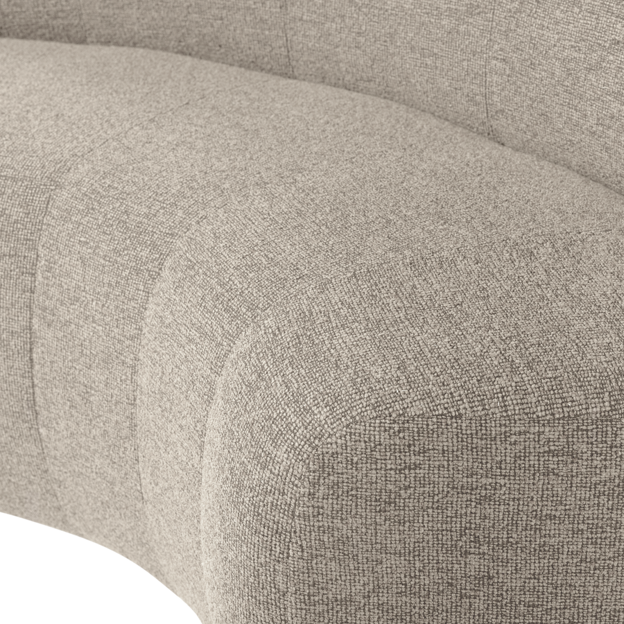 Mojo base eetbank halfronde hoek rugleuning boucle beige