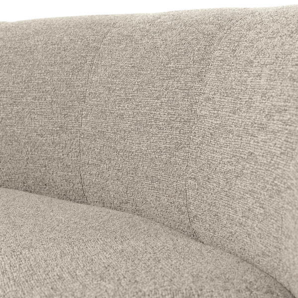 Mojo base eetbank halfronde hoek rugleuning boucle beige