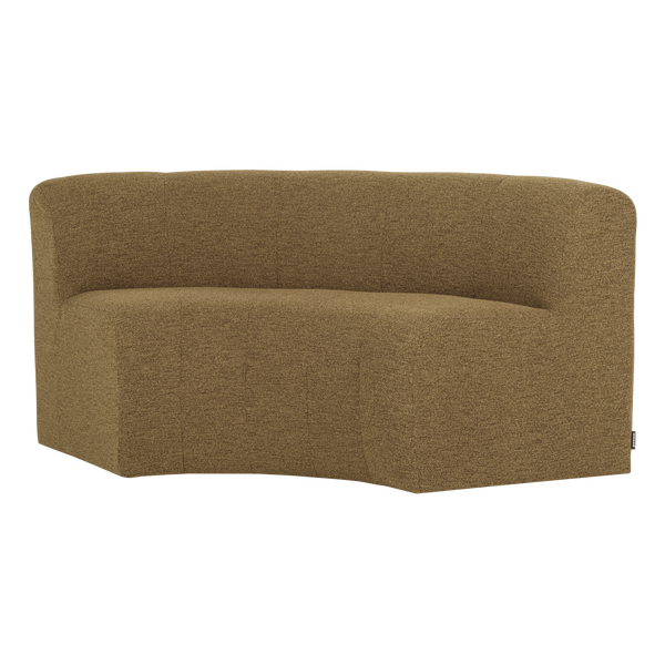 Mojo base eetbank halfronde hoek rugleuning boucle geel/bruin