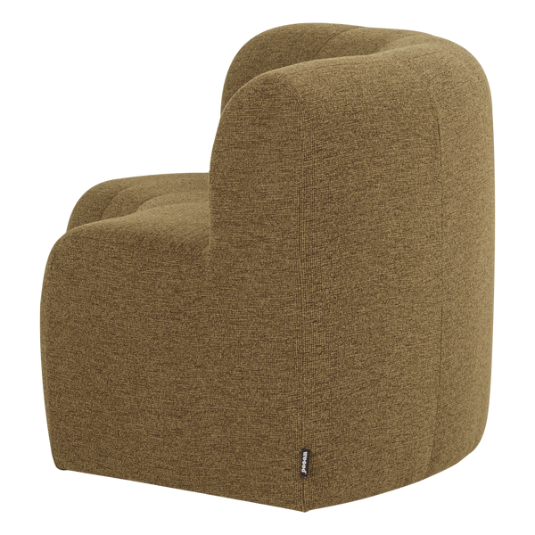 Mojo base eetbank halfronde hoek rugleuning boucle geel/bruin