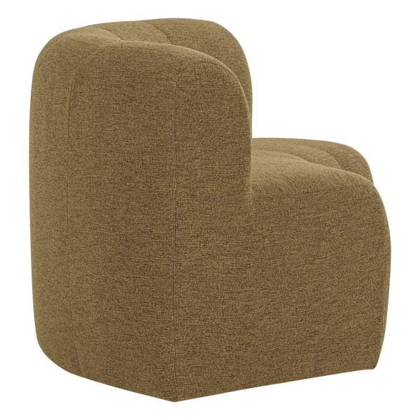 Mojo base eetbank halfronde hoek rugleuning boucle geel/bruin