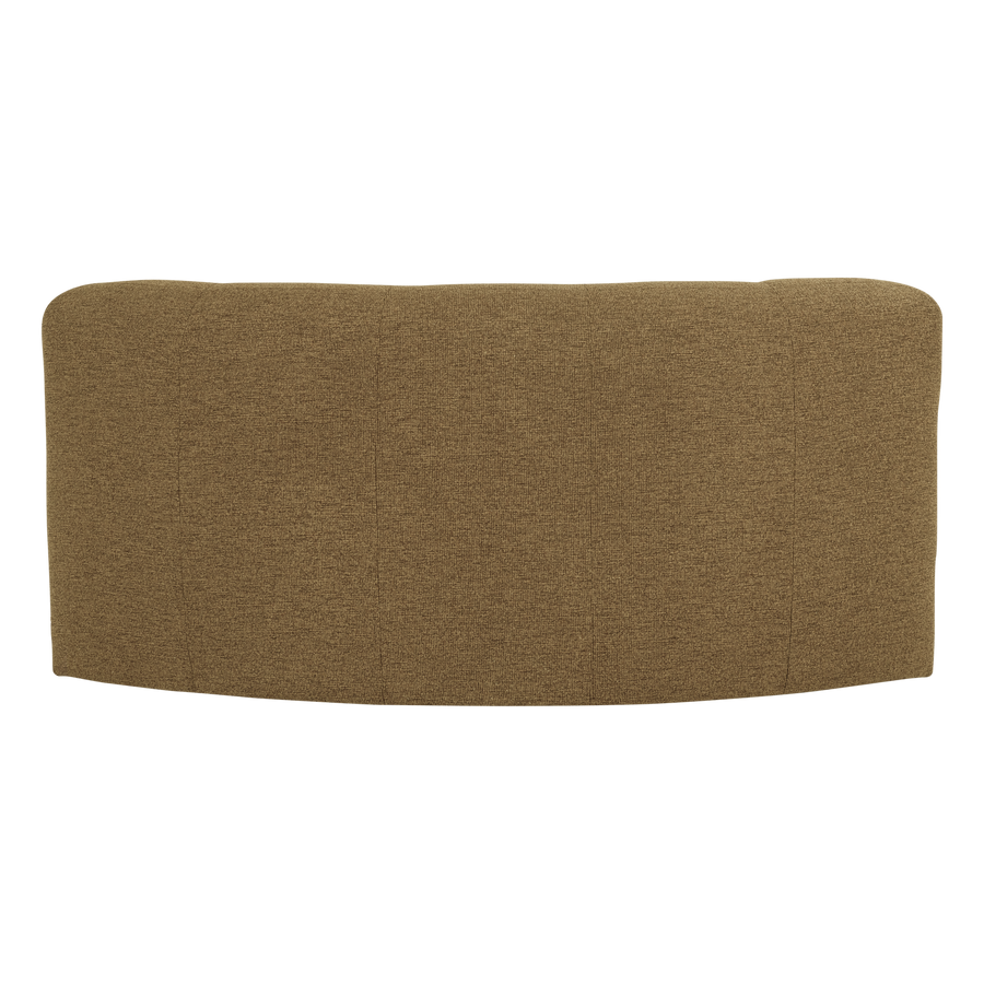 Mojo base eetbank halfronde hoek rugleuning boucle geel/bruin