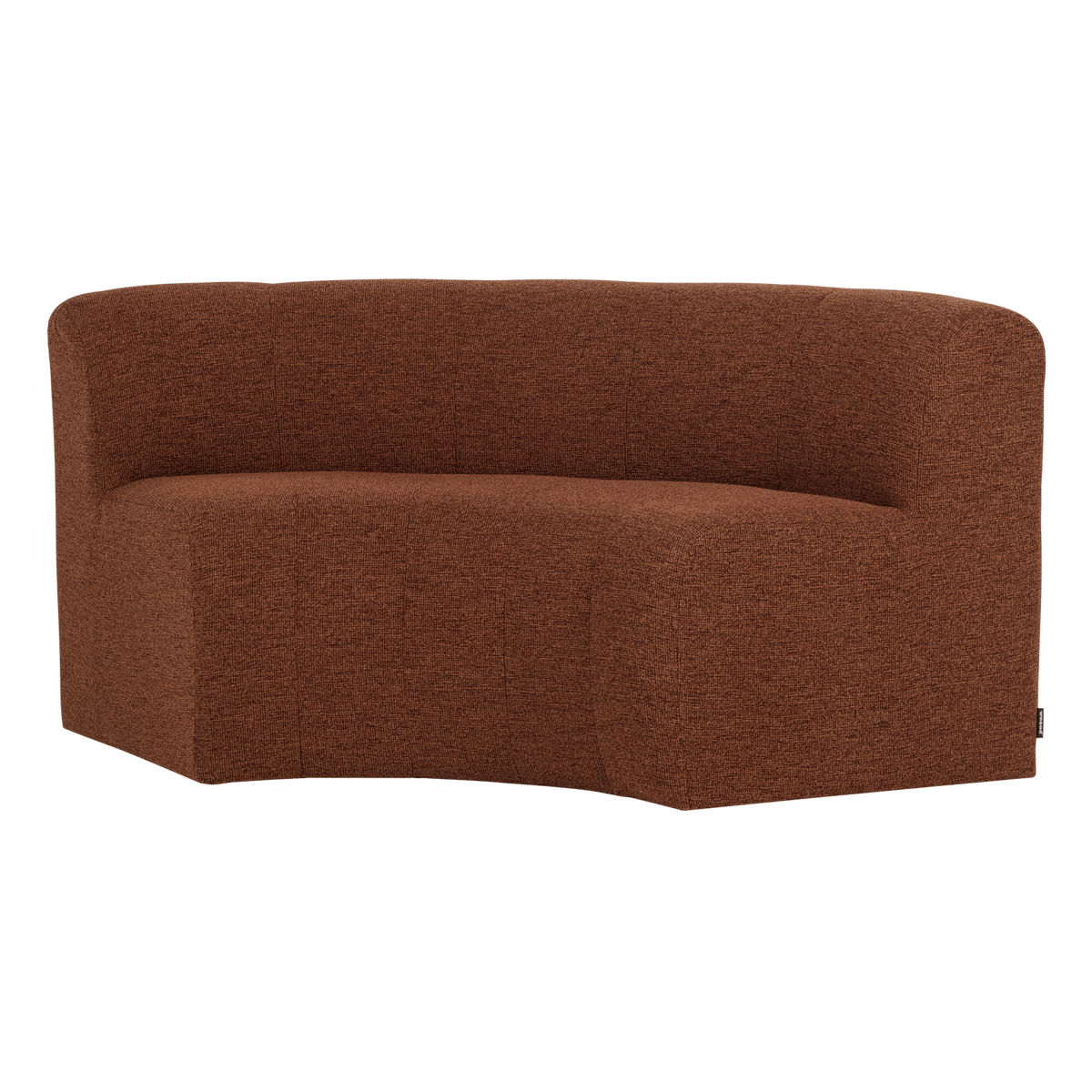 Mojo base eetbank halfronde hoek rugleuning boucle roestbruin