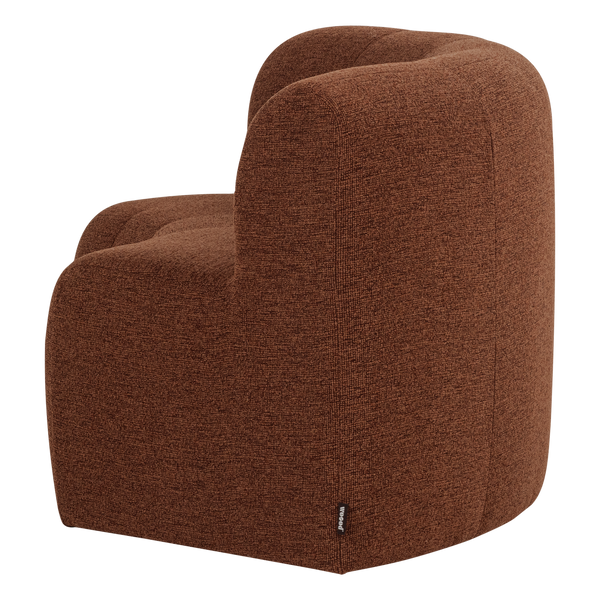 Mojo base eetbank halfronde hoek rugleuning boucle roestbruin